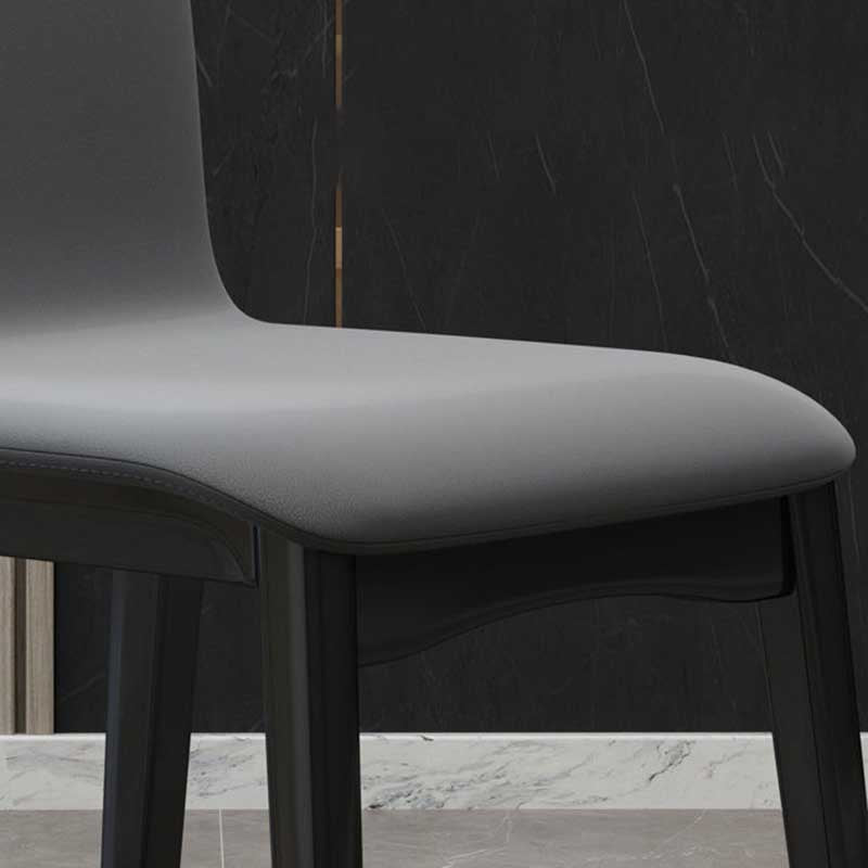 Chaise de salle à manger contemporaine en simili cuir, finition mate, chaise de salle à manger Parsons