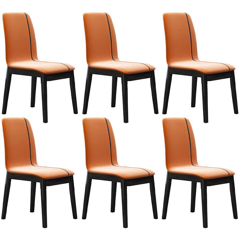 Chaise de salle à manger contemporaine en simili cuir, finition mate, chaise de salle à manger Parsons