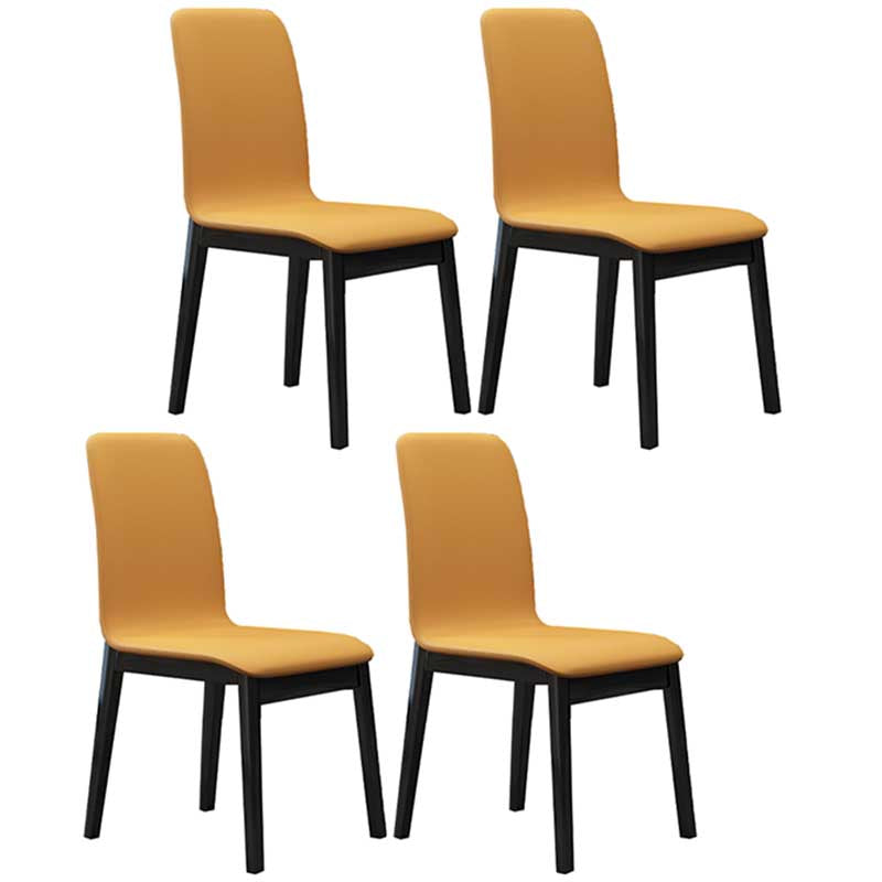 Chaise de salle à manger contemporaine en simili cuir, finition mate, chaise de salle à manger Parsons