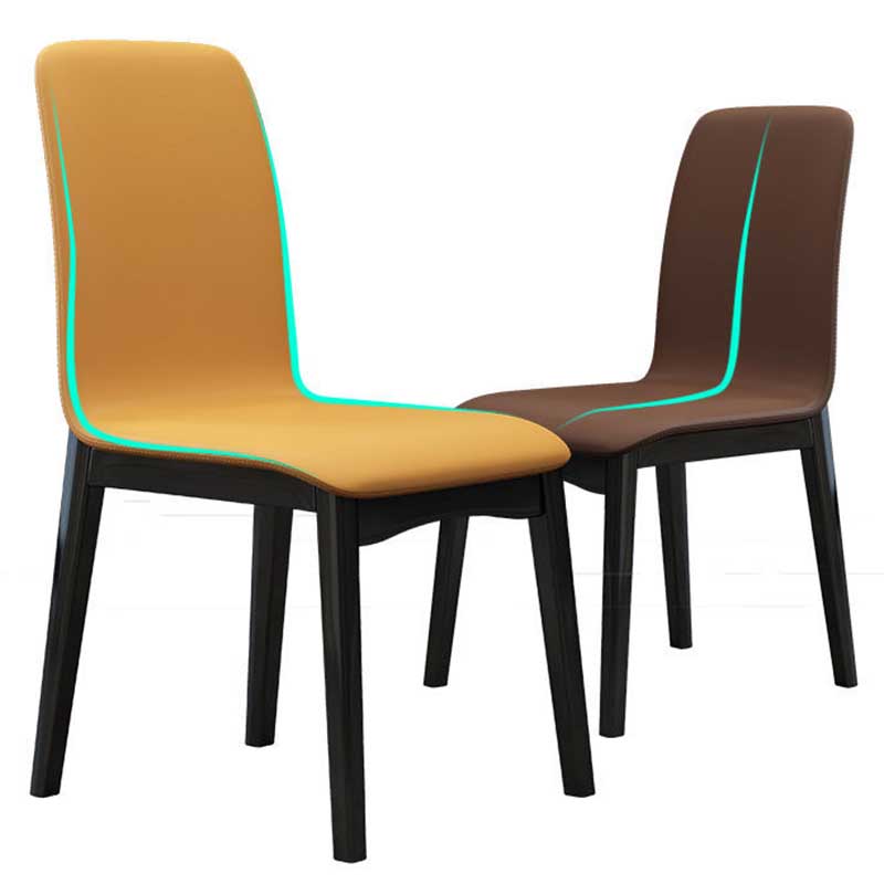 Chaise de salle à manger contemporaine en simili cuir, finition mate, chaise de salle à manger Parsons
