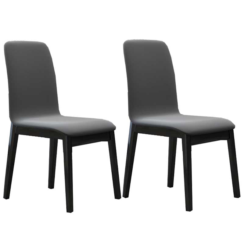 Chaise de salle à manger contemporaine en simili cuir, finition mate, chaise de salle à manger Parsons