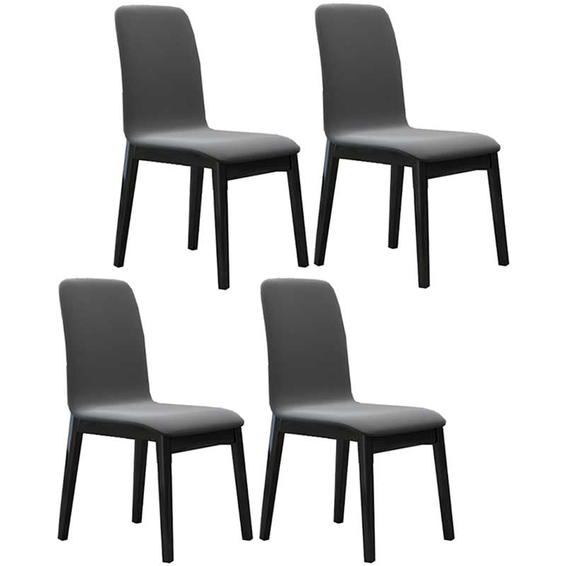 Chaise de salle à manger contemporaine en simili cuir, finition mate, chaise de salle à manger Parsons