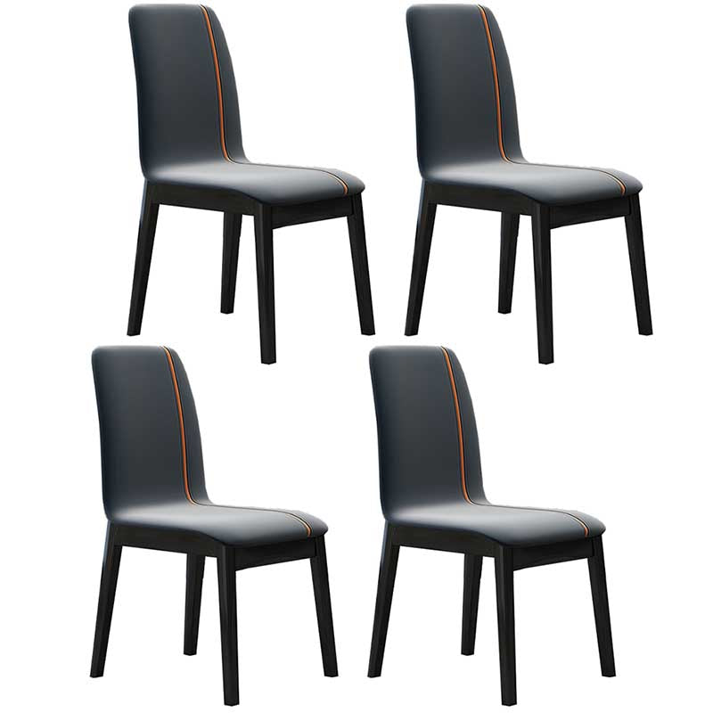 Chaise de salle à manger contemporaine en simili cuir, finition mate, chaise de salle à manger Parsons