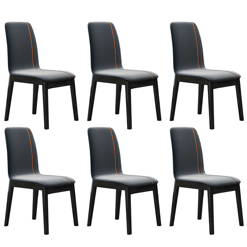 Chaise de salle à manger contemporaine en simili cuir, finition mate, chaise de salle à manger Parsons