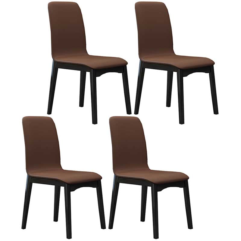 Chaise de salle à manger contemporaine en simili cuir, finition mate, chaise de salle à manger Parsons