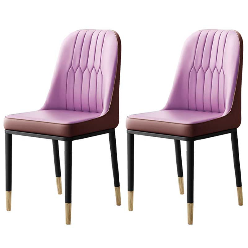 Chaise d'intérieur à base métallique de 18 pouces de large, chaise en cuir Parsons pour restaurant