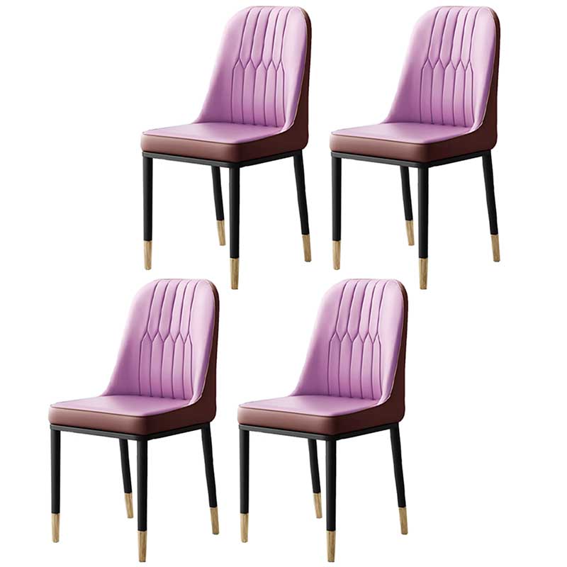 Chaise d'intérieur à base métallique de 18 pouces de large, chaise en cuir Parsons pour restaurant
