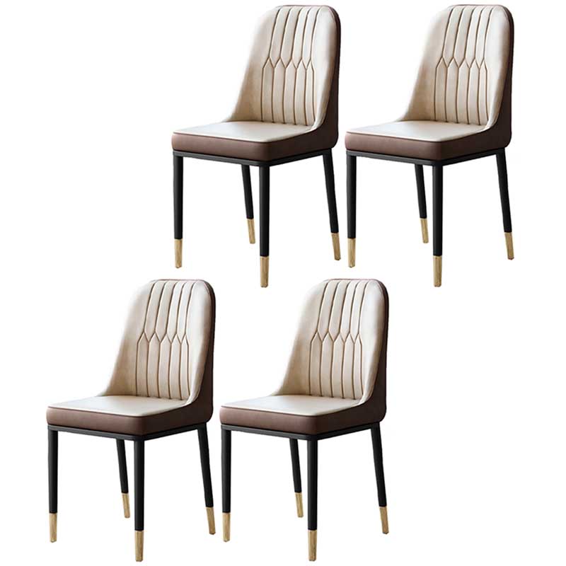 Chaise d'intérieur à base métallique de 18 pouces de large, chaise en cuir Parsons pour restaurant