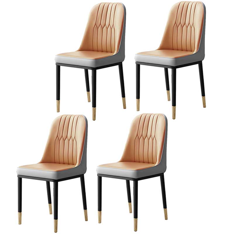 Chaise d'intérieur à base métallique de 18 pouces de large, chaise en cuir Parsons pour restaurant
