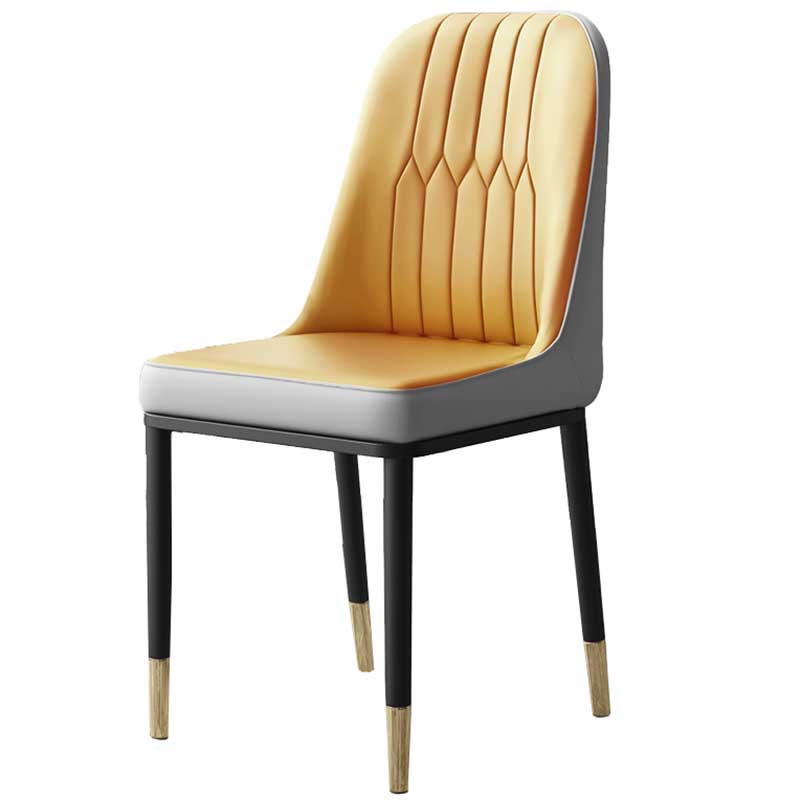 Chaise d'intérieur à base métallique de 18 pouces de large, chaise en cuir Parsons pour restaurant