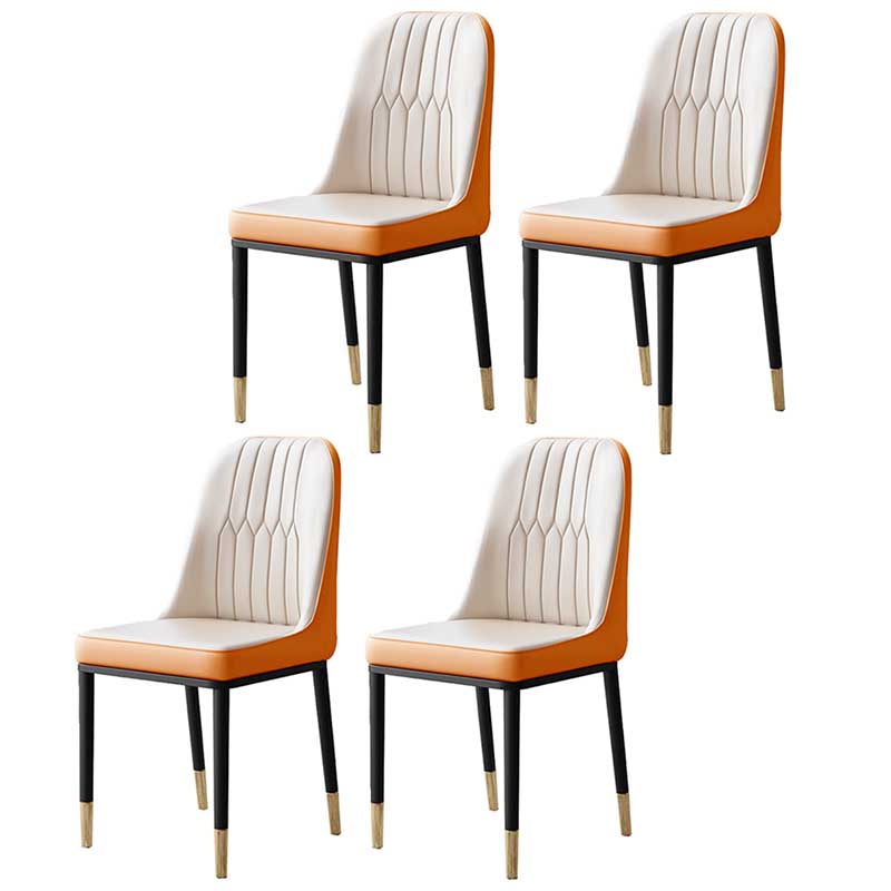 Chaise d'intérieur à base métallique de 18 pouces de large, chaise en cuir Parsons pour restaurant