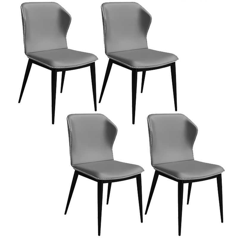 Chaise de salle à manger en cuir de style contemporain, chaise latérale à oreilles pour usage domestique