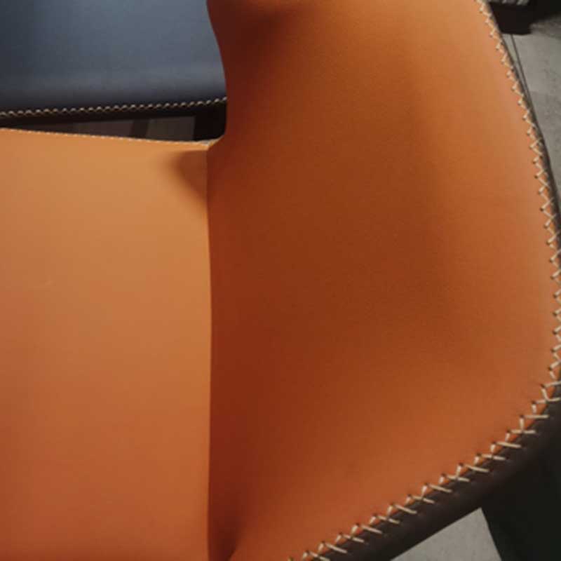 Chaise de salle à manger en cuir de style contemporain, chaise latérale à oreilles pour usage domestique