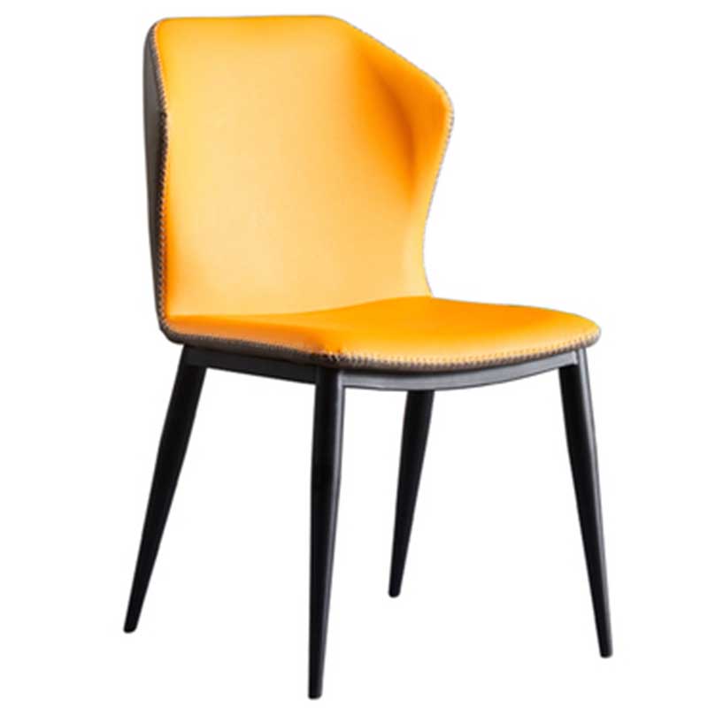 Chaise de salle à manger en cuir de style contemporain, chaise latérale à oreilles pour usage domestique