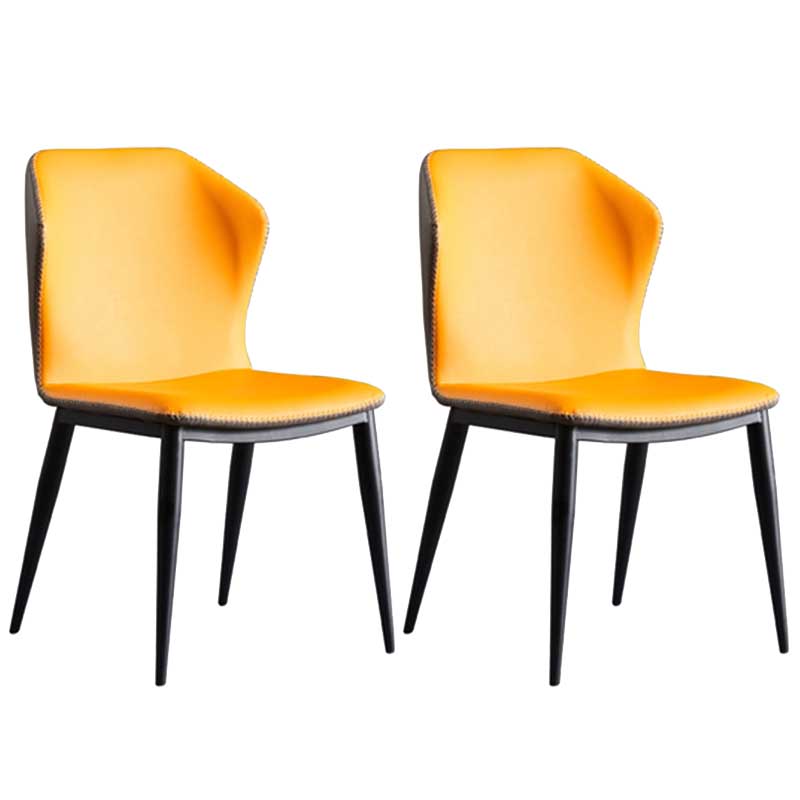 Chaise de salle à manger en cuir de style contemporain, chaise latérale à oreilles pour usage domestique