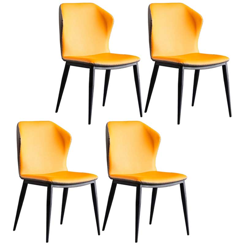 Chaise de salle à manger en cuir de style contemporain, chaise latérale à oreilles pour usage domestique