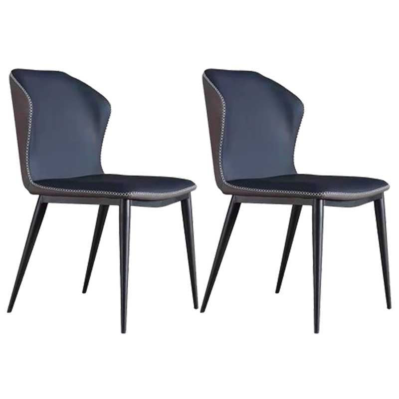 Chaise de salle à manger en cuir de style contemporain, chaise latérale à oreilles pour usage domestique