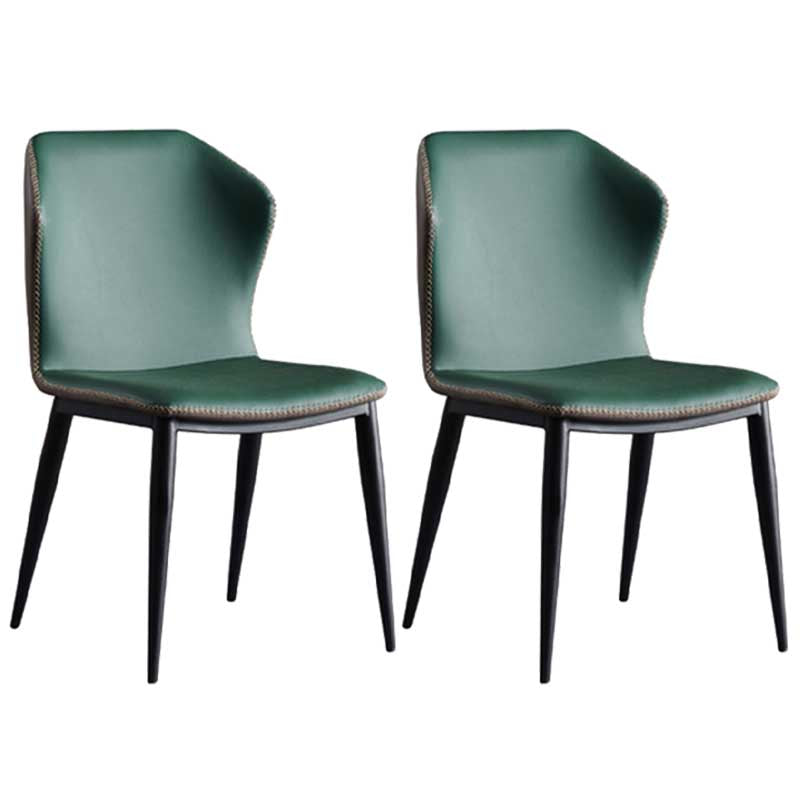 Chaise de salle à manger en cuir de style contemporain, chaise latérale à oreilles pour usage domestique