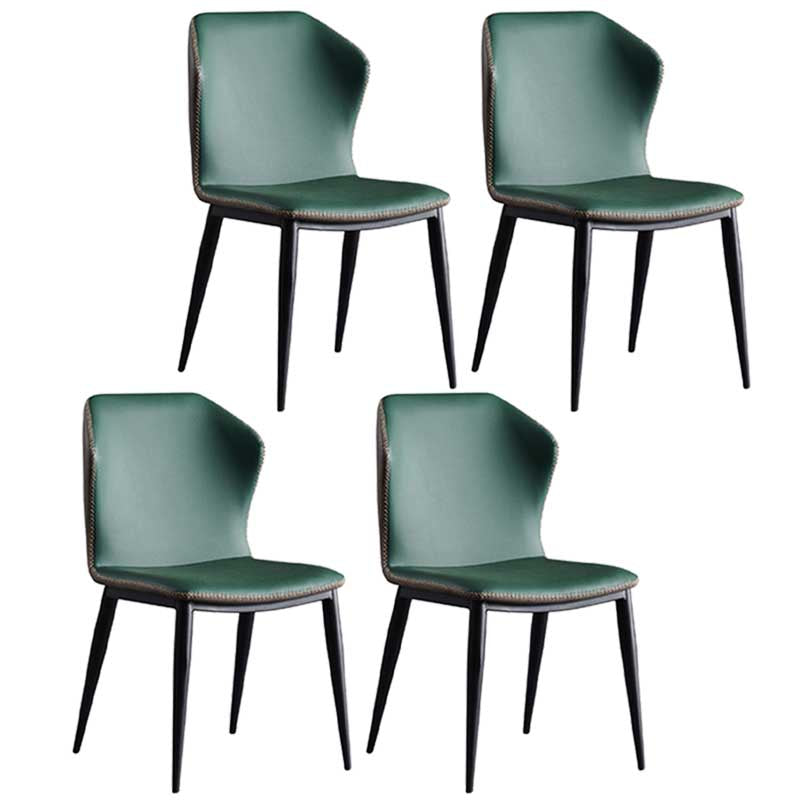 Chaise de salle à manger en cuir de style contemporain, chaise latérale à oreilles pour usage domestique