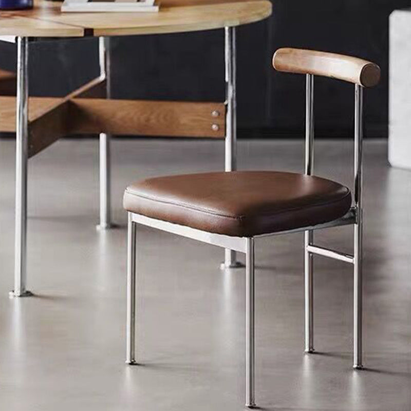 Chaise latérale de salle à manger industrielle en métal, finition mate, chaise latérale arrière avec échelle