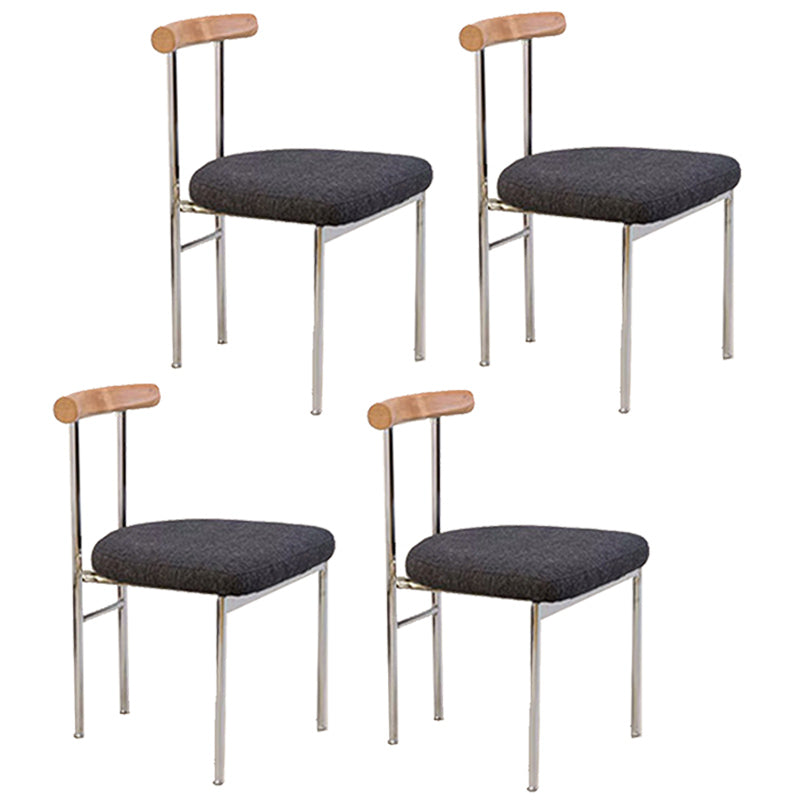 Chaise latérale de salle à manger industrielle en métal, finition mate, chaise latérale arrière avec échelle
