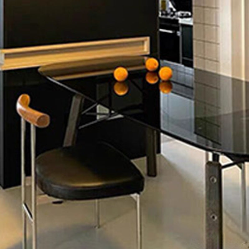 Chaise latérale de salle à manger industrielle en métal, finition mate, chaise latérale arrière avec échelle