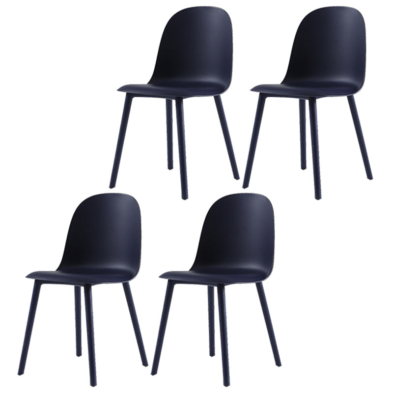 16'' Wide Dining Side Chairs Modern Plastic Indoor-Outdoor Solid Back Chair