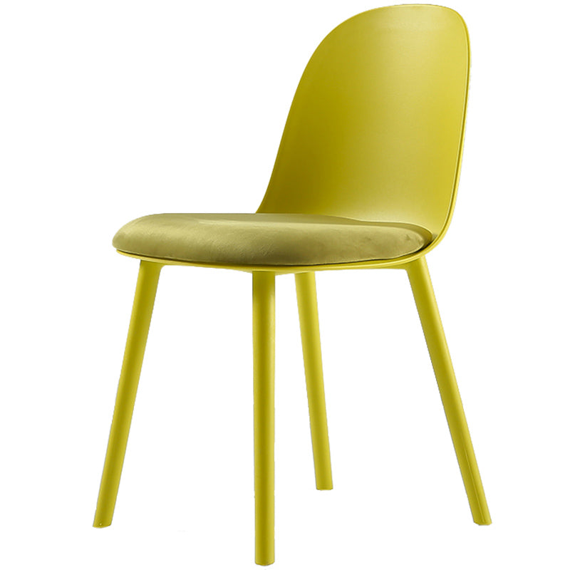 16'' Wide Dining Side Chairs Modern Plastic Indoor-Outdoor Solid Back Chair