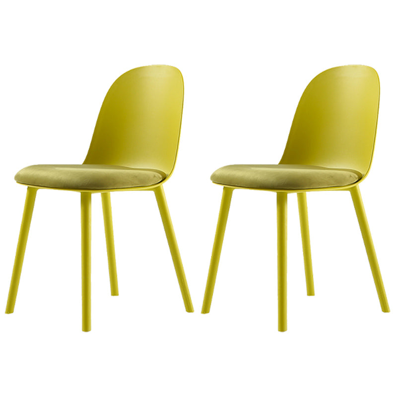 16'' Wide Dining Side Chairs Modern Plastic Indoor-Outdoor Solid Back Chair