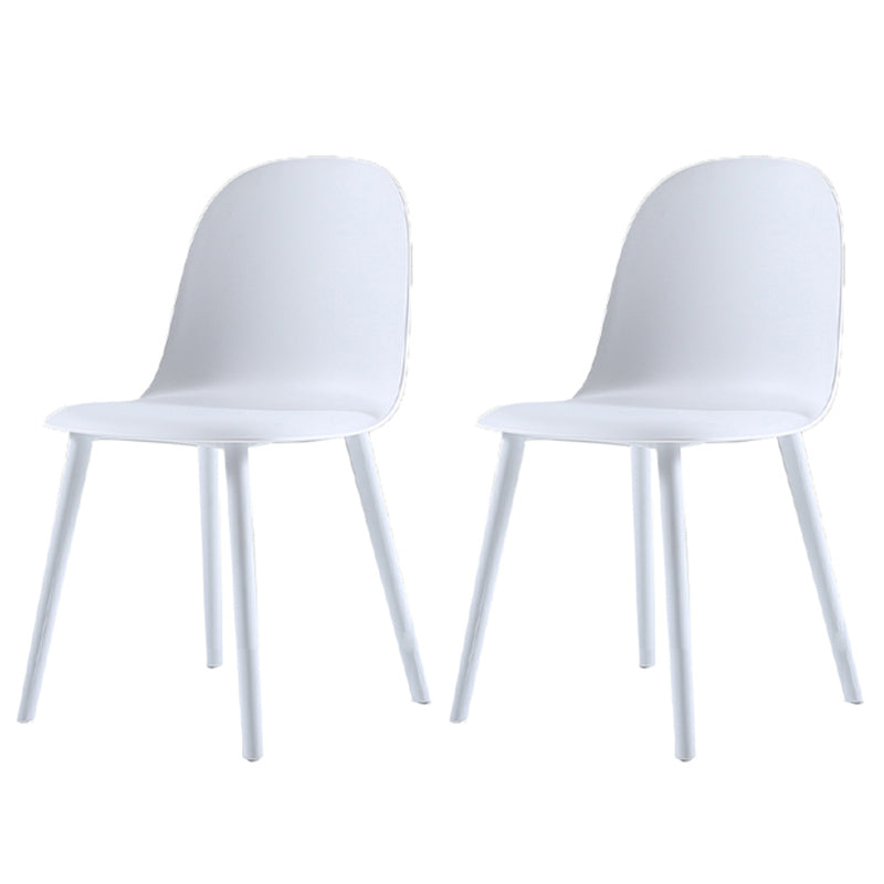 16'' Wide Dining Side Chairs Modern Plastic Indoor-Outdoor Solid Back Chair