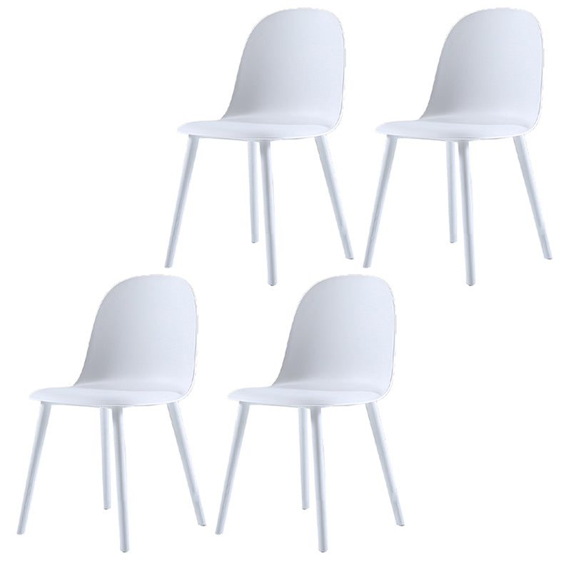 16'' Wide Dining Side Chairs Modern Plastic Indoor-Outdoor Solid Back Chair