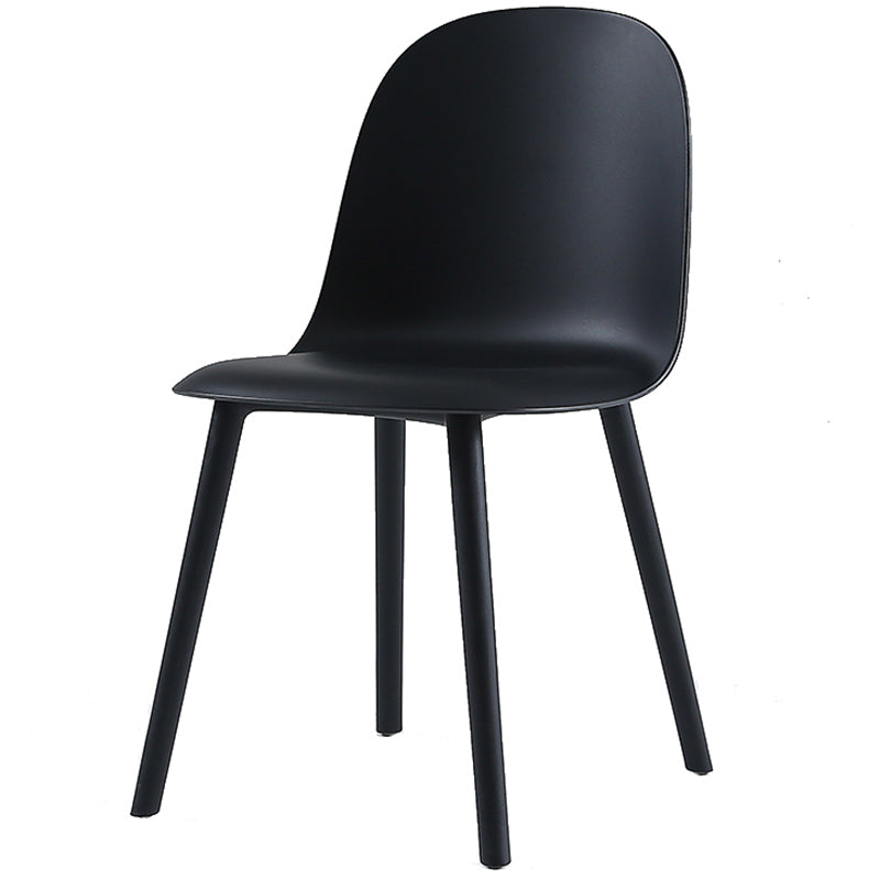 16'' Wide Dining Side Chairs Modern Plastic Indoor-Outdoor Solid Back Chair