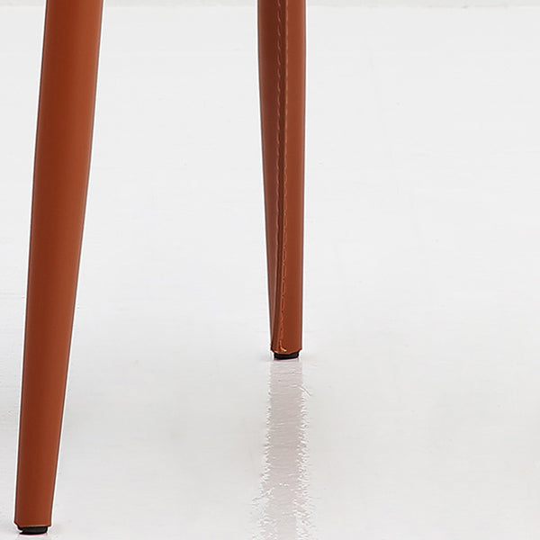 Leather Contemporary Style Chair Home Side Dining Room Chair with Metal Legs