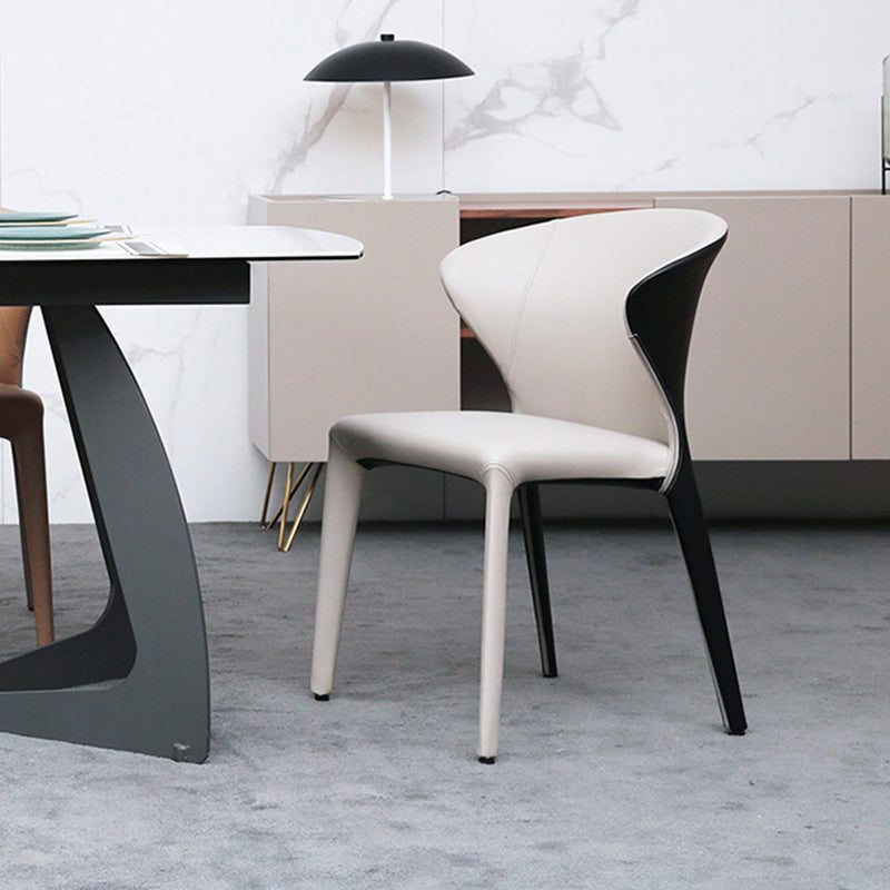 Chaise de salle à manger contemporaine, chaise d'appoint à oreilles avec 4 pieds en métal pour un usage domestique
