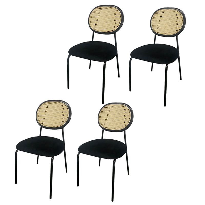 Upholstered Armless Dining Chairs Open Back Side Chair with Metal Legs