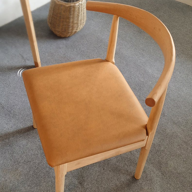 Scandinavian Dining Chair 17'' Wide Wood Dining Side Chair with Open Back for Home Use
