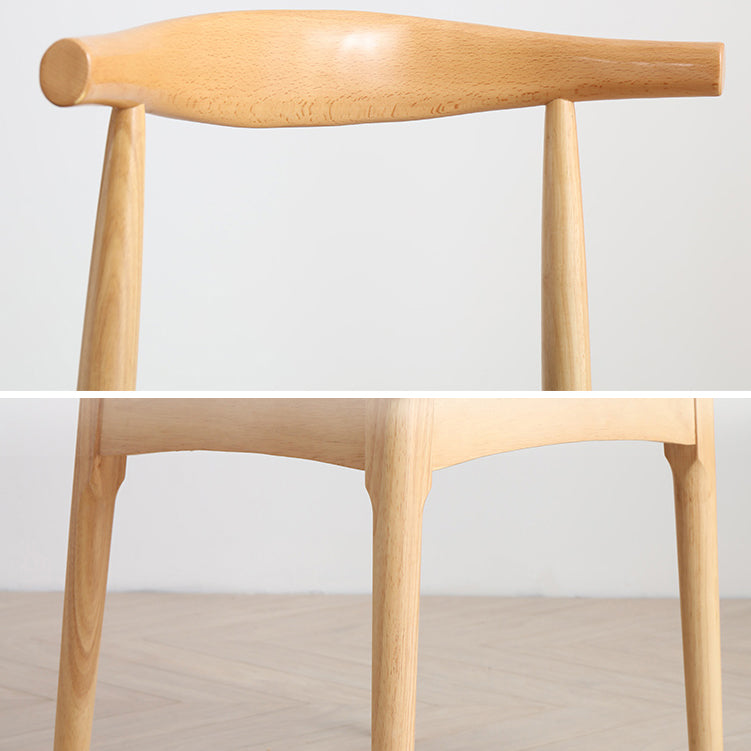 Scandinavian Dining Chair 17'' Wide Wood Dining Side Chair with Open Back for Home Use