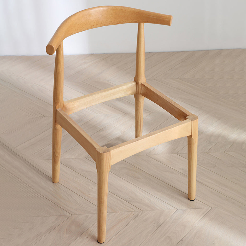 Scandinavian Dining Chair 17'' Wide Wood Dining Side Chair with Open Back for Home Use