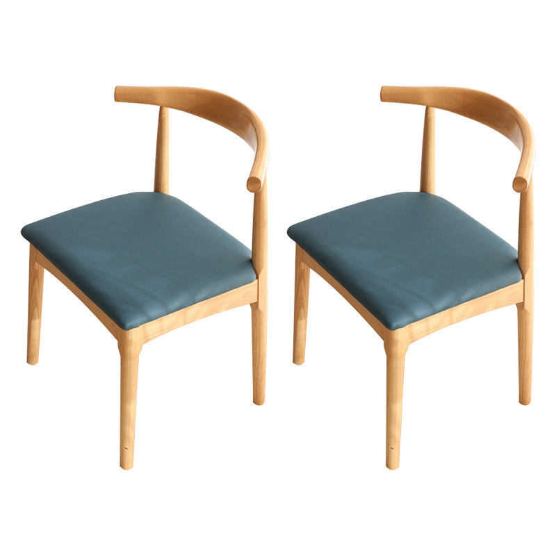 Scandinavian Dining Chair 17'' Wide Wood Dining Side Chair with Open Back for Home Use