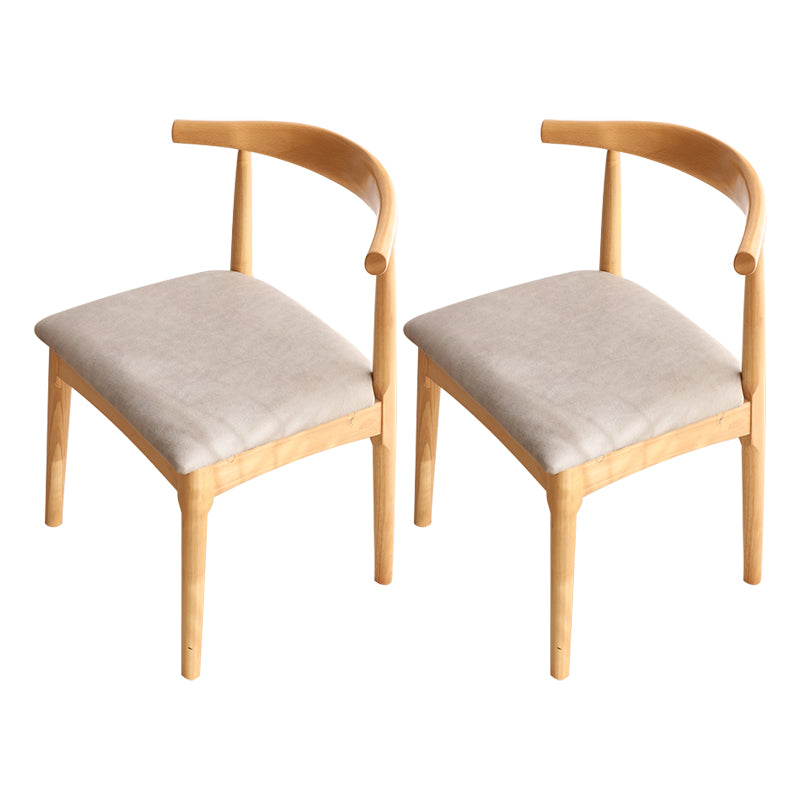 Scandinavian Dining Chair 17'' Wide Wood Dining Side Chair with Open Back for Home Use