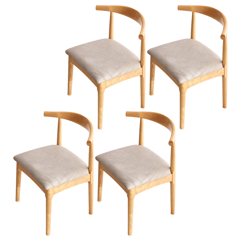 Scandinavian Dining Chair 17'' Wide Wood Dining Side Chair with Open Back for Home Use