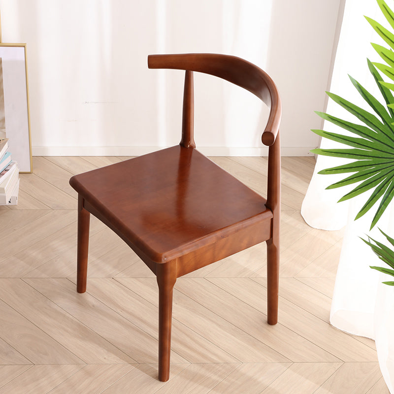 Scandinavian Dining Chair 17'' Wide Wood Dining Side Chair with Open Back for Home Use