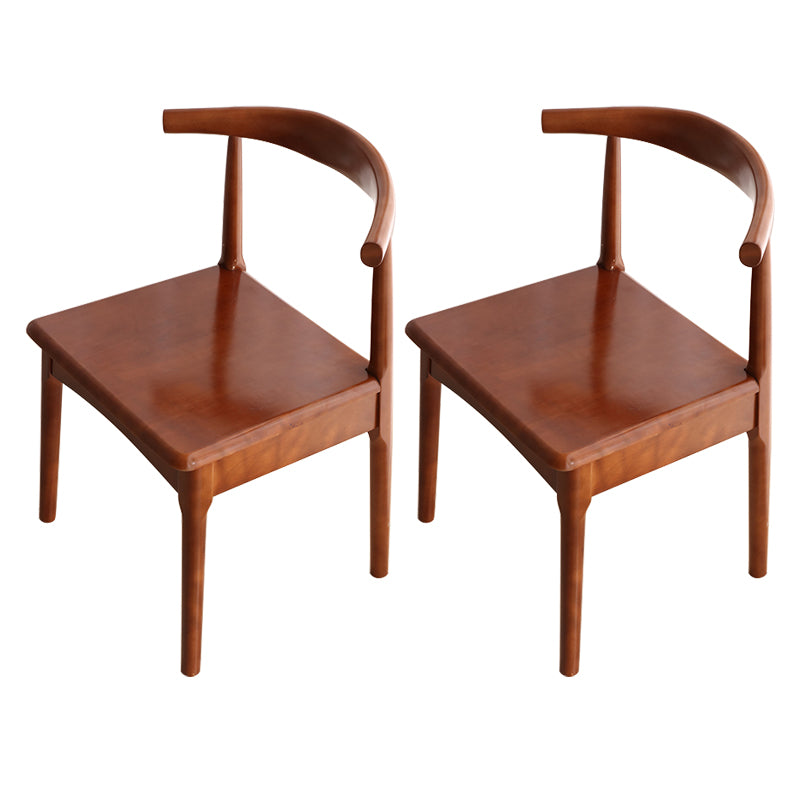 Scandinavian Dining Chair 17'' Wide Wood Dining Side Chair with Open Back for Home Use