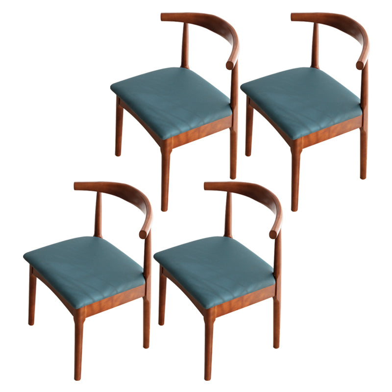 Scandinavian Dining Chair 17'' Wide Wood Dining Side Chair with Open Back for Home Use
