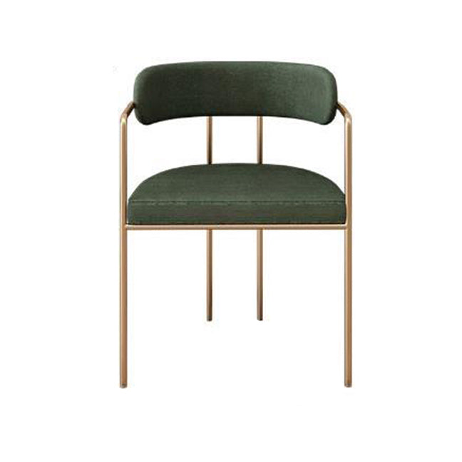 Contemporary Kitchen Dining Arm Chair Mental Opening Back Dining Arm Chair