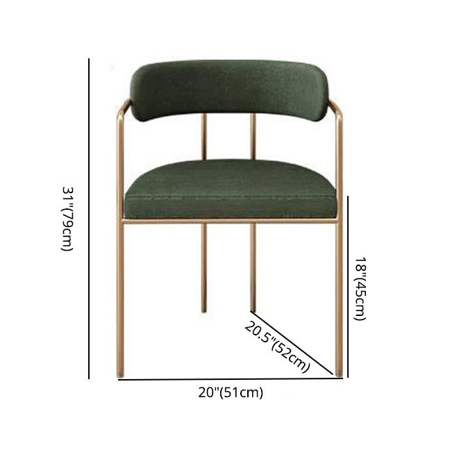 Contemporary Kitchen Dining Arm Chair Mental Opening Back Dining Arm Chair