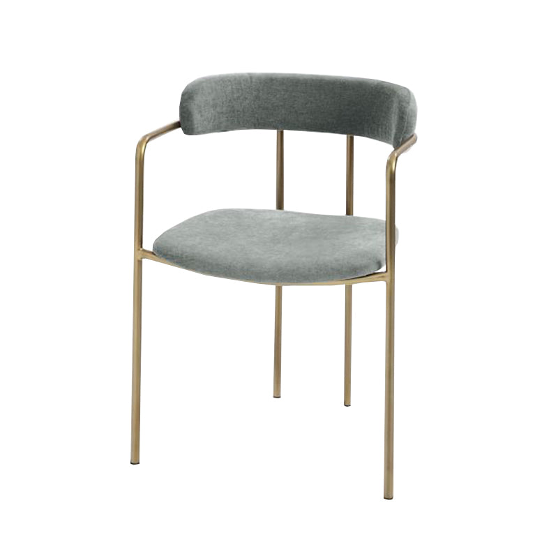 Contemporary Kitchen Dining Arm Chair Mental Opening Back Dining Arm Chair