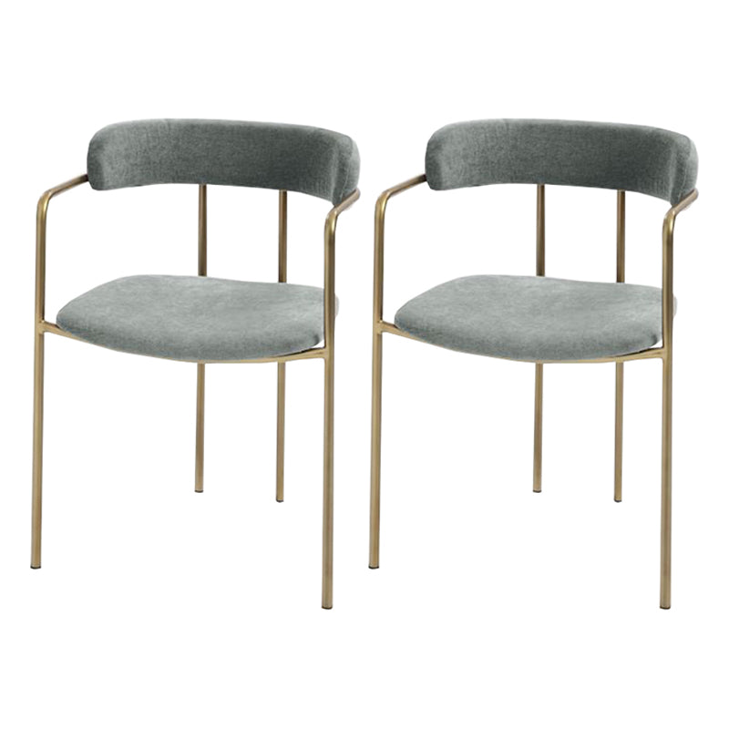 Contemporary Kitchen Dining Arm Chair Mental Opening Back Dining Arm Chair