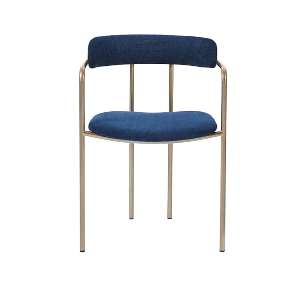 Contemporary Kitchen Dining Arm Chair Mental Opening Back Dining Arm Chair