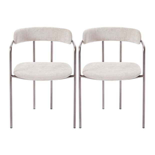 Contemporary Kitchen Dining Arm Chair Mental Opening Back Dining Arm Chair